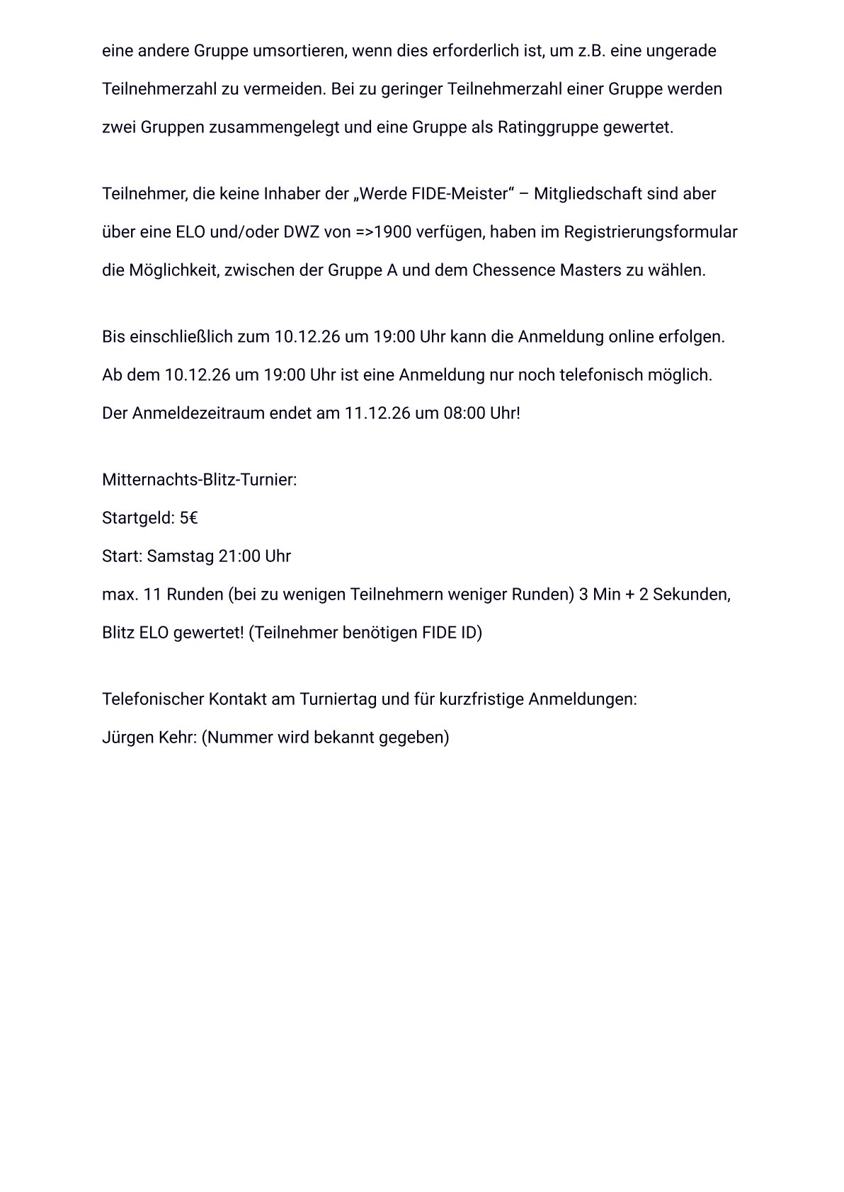 Ausschreibung 15. Chessence Open 4