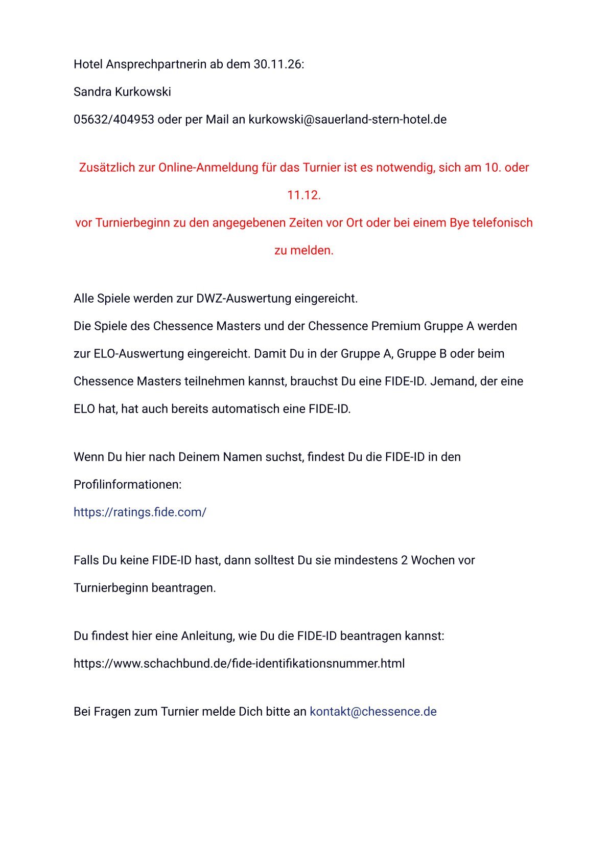 Ausschreibung 15. Chessence Open 6